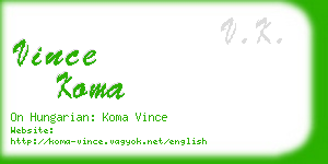 vince koma business card